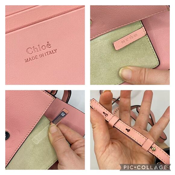 Chloe Blush Mini Faye Wallet Chain Leather Crossbody Bag Purse Chloé Micro WOC - Picture 12 of 12